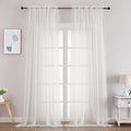 Gwine Sheer Ivory Curtains 96 Inches Long 2 Panels Set, Light Filtering Voile Fimly Sheer Curtains for Living Room Bedroom, Elegant Soft Airy Rod Pocket Window Treatment, 59Wx96L Inch, 2PCS, Ivory