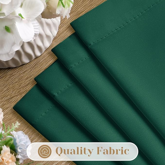 HOMEIDEAS Christmas Non-See-Through Hunter Green Privacy Sheer Curtains, 30 X 24 Inches Long 2 Panels Sheer Curtains Light Filtering Window Drapes for Bedroom Living Room