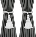 Fenghuangwu 2 Pack Curtain Tie Backs Rope Tassels for Curtains Drape tiebacks Handmade Outdoor Home and Outdoor Decorative (White,2p)