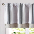 jinchan Striped Linen Curtain 18 Inch Window Treatment for Living Room Small Window Double Layer Blackout Black and Grey Pinstripe Valance Rod Pocket 1 Panel