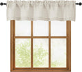 OWENIE Natural Valances for Windows 1 Pcs, Light Filtering Textured Farmhouse Short Small Valance Curtains for Bathroom Basement Living Room Bedroom, Rod Pocket Half Curtains for Windows, 52Wx12L Inch