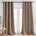 NICETOWN Light Reducing Grommet Curtains - (W52 x L108, Cappuccino, 2 Pieces) Tripe Woven Textured Soft Curtain Panels for Living Room Window Treatment Drapes