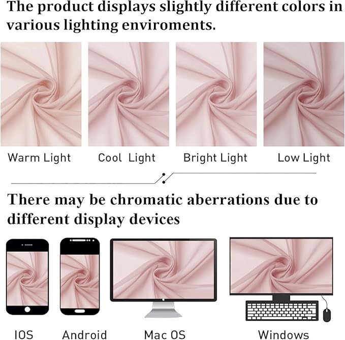 Lecloud Blush Pink Sheer Curtains 120 Inches Long 2 Pcs, Rod Pockets Voile Living Room Curtains for Bedroom Decor, Light Filtering Farmhouse Drapes for Dining Room, Each Panel 59" W x 120" L
