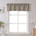 Chyhomenyc Stone Beige Valance for Windows, Light Filtering Faux Linen Solid Short Curtain Valance, Burlap Decorative Small Curtain for Kitchen Bathroom Laundry Basement, 60Wx12L inch, 1 Piece