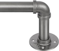 Zeerobee Curtain Rods for Windows 32 to 72, 1 Inch Industrial Wrap Around Grey Curtain Rod, Indoor/Outdoor Room Divider Adjustable Drapery Pole, 32"-72"