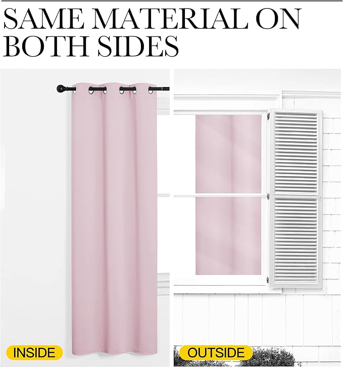 NICETOWN Blackout Draperies Curtains for Girls Room, Nursery Essential Thermal Insulated Grommet Blackout Panels (Lavender Pink, 1 Pair, 34" x 54")