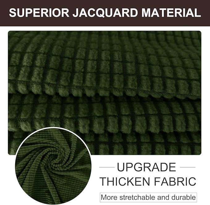 U-NICE HOME Oversized Stretch Sofa Slipcover, Soft Jacquard Fabric Couch Cover, Pet Friendly Furniture Protector, Bronze Green