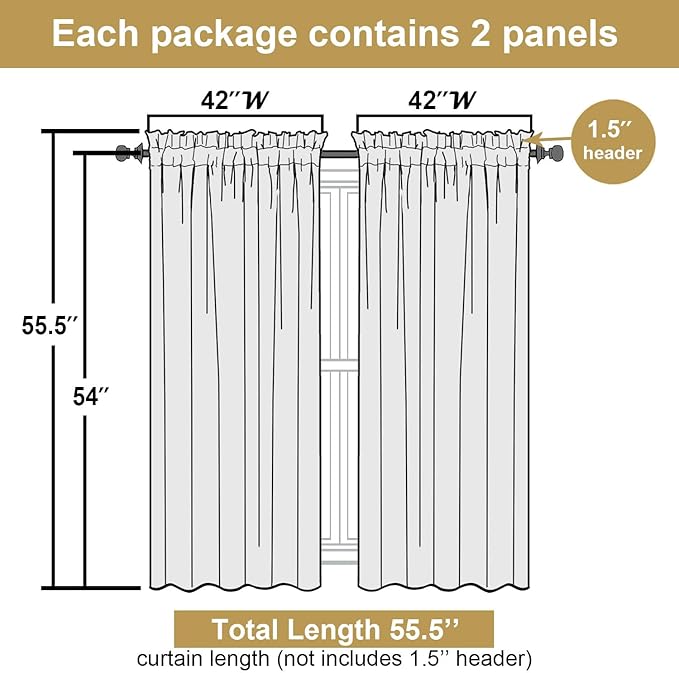 Lecloud Leia Sage Green Sheer Curtains 54 Inch Length 2 Panels, Voile Light Filtering Privacy Jacquard Leaf Textured Curtains, Dual Rod Pockets Drapes for Living Room Bedroom, Each 42" W x 54" L