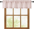 OWENIE Blush Pink Valances for Windows 1 Pcs, Light Filtering Textured Farmhouse Short Small Valance Curtains for Bathroom Basement Living Room, Rod Pocket Half Curtains for Windows, 60Wx12L Inch