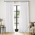MIULEE Pinch Pleated White Thick Linen Curtains 102 Inches Long 2 Panels, Linen Texture Drapes for Living Room Bedroom, Pinch Pleat Memory Trained Back Tab Light Filtering Window Curtains with Hooks