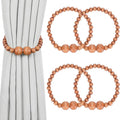 Magnetic Curtain Tiebacks, 4 Pack Curtain Holdbacks for Draperies, Wood Bead Curtain Tiebacks, Curtain Tie Backs for Bedroom Decor, Boho Room Decor, Nursery Decor, Farmhouse Decor, Office Decor