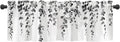 Watercolor Grey Leaves Window Valance for Bedroom Living Room, Gray Leaf Curtains Valanes for Windows, 3" Rod Pocket Window Treatment for Home Decorations, 18 x 54 Inch, 1 Panel