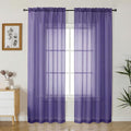 Gwine Sheer Curtains 84 Inches Long - Light Filtering Rod Pocket Window Curtain Panels for Bedroom, Elegant Soft Voile Living Room Sheer Drapes, Each 42Wx84L, 2 Panels, Purple
