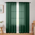 Hunter Green Sheer Curtain for Bedroom Living Room 78 Inches Long 2 Panels Set, Solid Soft Airy Light Filtering Sheer Window Curtains, Modern Rod Pocket Door Curtain, 42" Wx78 L Inches