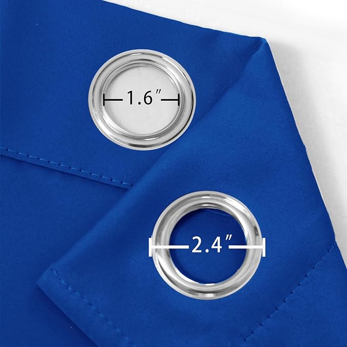 LEMOMO Royal Blue Thermal Blackout Curtains/42 x 84 Inch/Set of 2 Panels Room Darkening Curtains for Bedroom