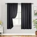 HOMEIDEAS Halloween Non-See-Through Black Privacy Sheer Curtains, 52 X 45 Inches Long 2 Panels Sheer Curtains Light Filtering Window Drapes for Bedroom Living Room