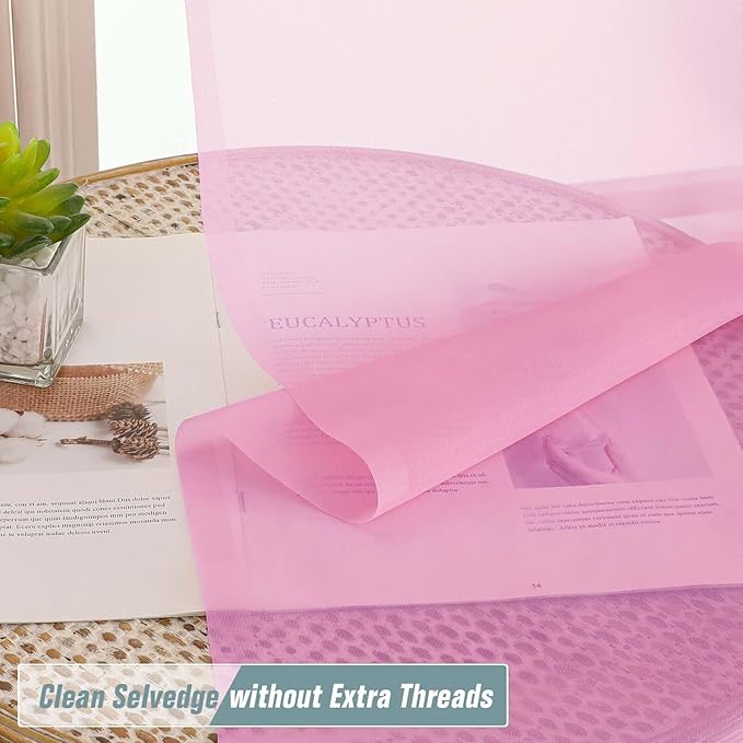 Light Pink Sheer Curtains 90 Inches Long 2 Panels, Light Filtering Solid Sheer Curtains for Bedroom Living Room, Lightweight Soft Airy Voile Sheer Drapes, Dual Rod Pocket, 2x42Wx90L Inches
