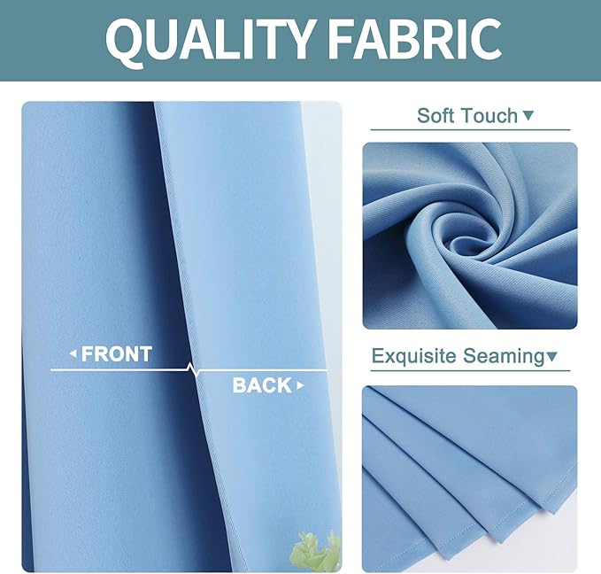 ChrisDowa Grommet Room Darkening Curtains for Bedroom and Living Room - 2 Panels Set Thermal Insulated Blackout Curtains (Sky Blue, 52W x 63L)