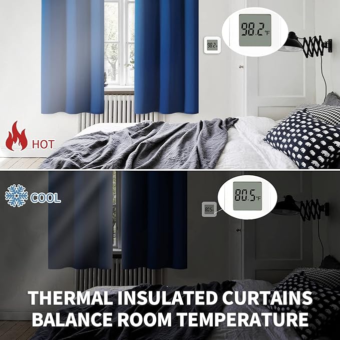 BGment Blackout Curtains for Bedroom - Grommet Thermal Insulated Room Darkening Curtains for Living Room, 52 x 72 Inch, 2 Panels, Royal Blue