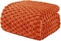 Exclusivo Mezcla Fleece Twin Blanket for Bed, Extra Large Fuzzy Burnt Orange Bed Blankets, Soft Cozy Plush Sofa Throws for All Seasons, 90x66 Inches