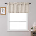 OWENIE Linen Valances for Windows 1 Pcs 20 Inch Length, Light Filtering Textured Short Small Valance Curtains for Bathroom Basement Living Room Bedroom, Half Window Curtains Over Sink, 60" W by 20" L