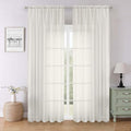 Lecloud Ivory Sheer Curtains 90 Inches Long 2 Panels, Light Filtering Airy Voile Curtain Drapes, Extra Wide Elegant Window Treatments for Living Room Bedroom with Dual Rod Pocket, 59" W x 90" L