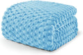 Exclusivo Mezcla Fleece Queen Blanket for Bed, Extra Large Fuzzy Blue Bed Blankets, Soft Cozy Plush Sofa Throws for All Seasons, 90x90 Inches