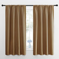 NICETOWN Gold Brown Blackout Curtains Panels for Window, Thermal Insulated Rod Pocket Blackout Drapes/Draperies for Living Room (2 Panels, W42 x L63 inches)