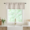 Valances for Windows, Light Filtering Faux Linen Textured Small Short Window Curtain for Bathroom Basement Farmhouse, Rod Pocket Top Half Curtains for Windows, Linen 52Wx14L Inch