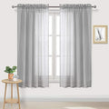 DWCN Grey Sheer Curtains Semi Transparent Voile Rod Pocket Curtains for Bedroom and Living Room, 52 x 63 inches Long, Set of 2 Panels