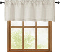 OWENIE Natural Valances for Windows 1 Pcs 18 Inch Length, Light Filtering Textured Short Small Valance Curtains for Bathroom Basement Living Room Bedroom, Half Window Curtains Over Sink, 52" Wx18 L