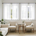 MIULEE Short Sheer Curtains 45 Inches Long, 4 Panels Set, Light Filtering Rod Pocket Curtains for Kitchen/Bathroom Small Windows, 42W x 45 Inches, White
