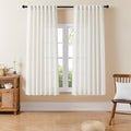 Joydeco Linen Curtains 72 Inch Length 2 Panels Set for Living Room,Light Filtering Curtains 37 Inch Wide for Bedroom, Off-White Curtains with Back Tab & Rod Pockets (37x72 inch, Off-White)