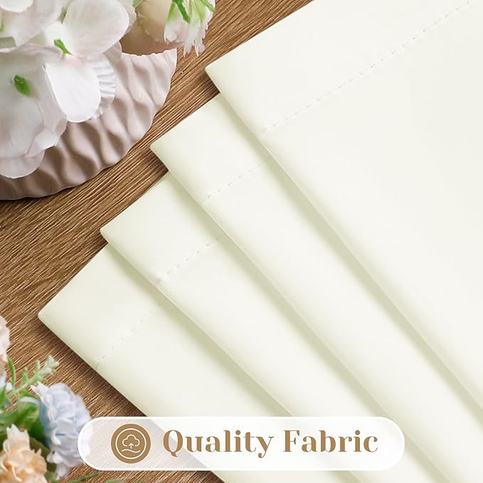 HOMEIDEAS Non-See-Through Ivory Privacy Sheer Curtains, 52 X 96 Inches Long 2 Panels Sheer Curtains Light Filtering Window Drapes for Bedroom Living Room