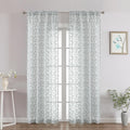 Chyhomenyc Light Grey Sheer Curtains 84 Inch Length 2 Panels Set, Light Filtering Tufted Textured Soft Airy Rod Pocket Gentle Leaf Window Treatment Drapes for Bedroom Living Room, 42" Wx84 L, 2PCS