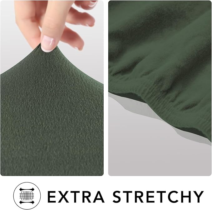 PureFit Super Stretch Sofa Slipcover – Spandex Non Slip Soft Couch Sofa Cover, Washable Furniture Protector with Non Skid Foam and Elastic Bottom for Kids, Pets (Oversized Loveseat, Greyish Green)