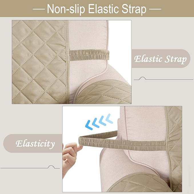 Reversible Sofa Covers Couch Cover Furniture Protector for Dogs Elastic Straps Water Resistant(Sofa,Sand/Beige)