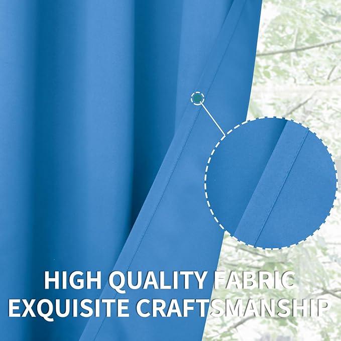 BGment Room Darkening Curtains 63 Inches Long - Grommet Thermal Insulated Drapes Window Treatment Curtains for Bedroom, 2 Panels, 52 x 63 Inch, Classic Blue