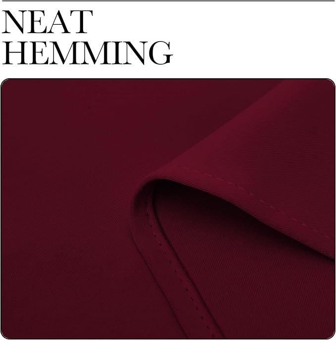 NICETOWN Wine Red Blackout Curtains 63 inches Long for Living Room, Darkening Window Curtain Panels, Easy-Care Solid Thermal Insulated Draperies/Drapes for Daughter Room