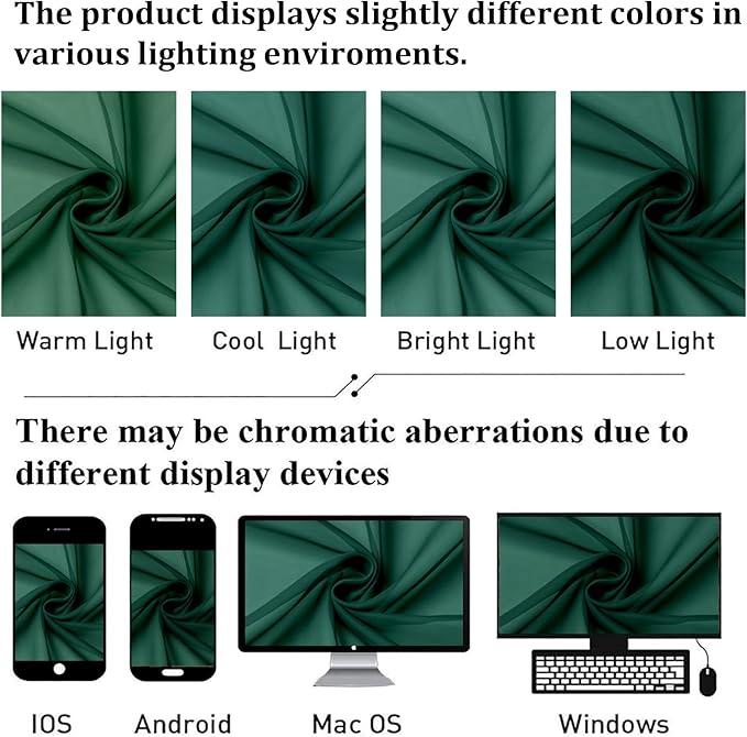 Lecloud Hunter Green Sheer Curtains 72 Inches Long 2 Panels, Rod Pocket Voile Light Filtering Curtains for Living Room, Airy Decor Drapes for French Door Bedroom, Each Panel 42 X 72 Inch
