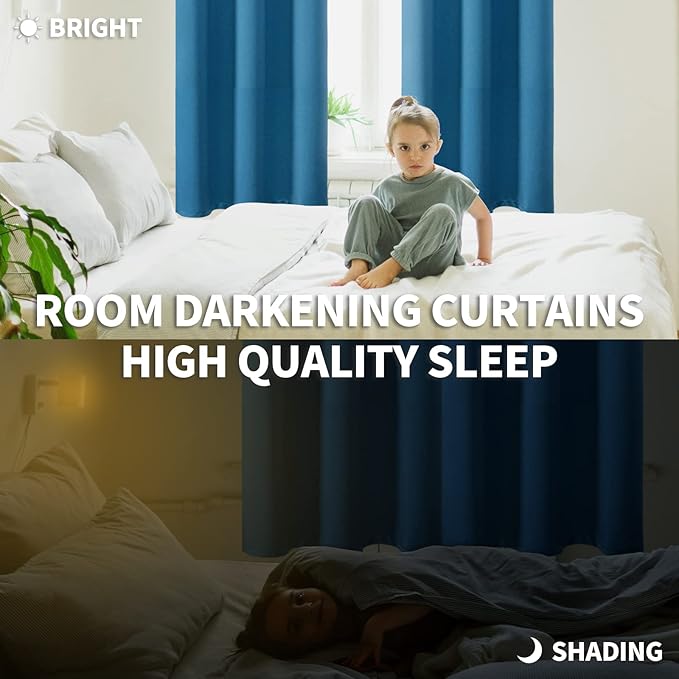 BGment Blackout Curtains - Grommet Thermal Insulated Room Darkening Bedroom and Living Room Curtains, Set of 2 Panels (52 x 84 Inch, Steel Blue)