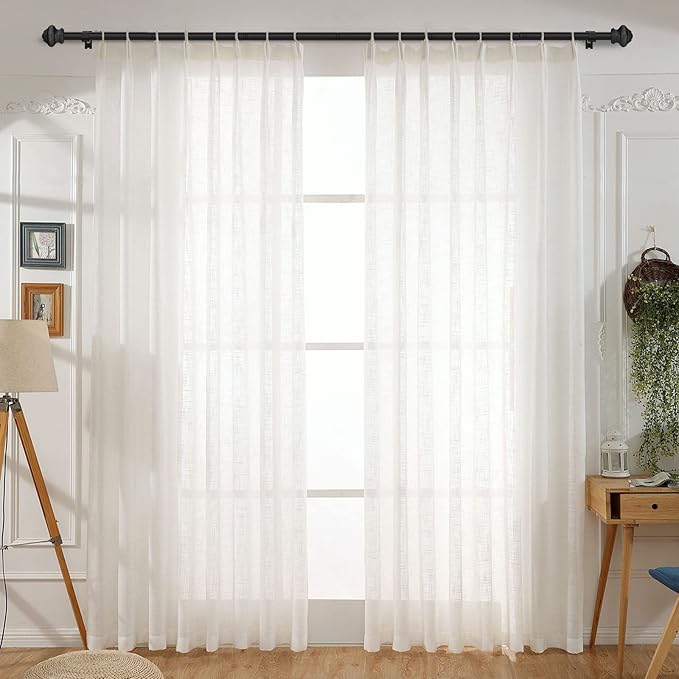 Curtain Rods for Windows 36-78 inch, 5/8 inch Matte Black Curtain Rod with Brackets Adjustable by Splicing for Bedroom Kitchen Study Living Room