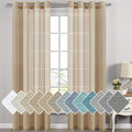 H.VERSAILTEX Linen Curtains Flax Linen Blended Curtain Panels for Living Room/Bedroom Semi Sheer Privacy Curtains 108 inch Length 2 Panels Set Nickel Grommet Window Drapes (52 by 108 Inch, Taffy)