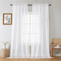 Gwine White Sheer Curtains 96 Inches Long 2 Panels, Elegant Window Treatments Voile Curtains for Living Room, Light Filtering Rod Pocket Sheer Drapes, Each 42" Wx96