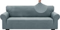 ZNSAYOTX 1 Piece Jacquard Couch Covers for 3 Cushion Couch Living Room High Stretch Sofa Cover Pets Dogs Friendly Anti Slip Thickened Slipcovers Furniture Protector (Large, New Pattern Light Grey)