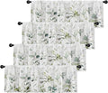 Emvency 4 Pack Valances Window Treatments, Green Watercolor Eucalyptus Leaves Blackout Adjustable for Living Room Bathroom Bedroom Kitchen Over Sink, 52x18 Inch Rod Pocket Valances