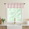 Blush Pink Valances for Windows, Light Filtering Faux Linen Textured Small Short Valance Curtains for Bathroom Basement Farmhouse, Rod Pocket Half Curtains for Windows, 60Wx12L Inch