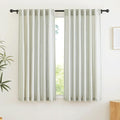 RYB HOME Semi Sheer Curtains - Linen Texture Farmhouse Sun Protection Semi Transparent Lightweight for Closet Laundry Room Bathroom, W 52 x L 45 inches, Sage Green, 2 Panels