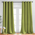 NICETOWN Bedroom Sunlight Block Curtains - Triple Weave Microfiber Grommet Top Thermal Insulated Solid Light Blinds Panels/Drapes for Kid's Room (Fresh Green, 1 Pair, 52 inches by 95 Inch)