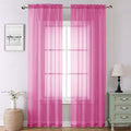 Lecloud Hot Pink Sheer Curtains 90 Inches Long 2 Panels, Solid Voile Privacy Window Treatment Aesthetic Living Room Curtains, Rod Pockets Soft Airy Drapes for Girls Bedroom, Each Panel 42" W x 90" L